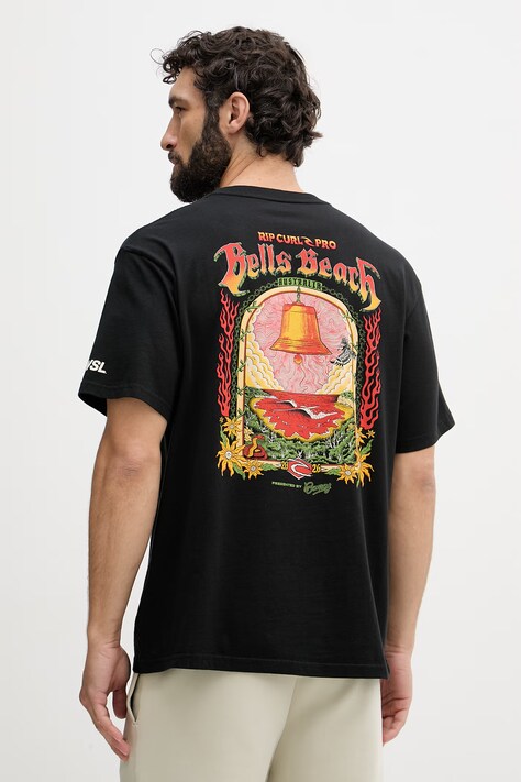 Rip Curl T-shirt męski bawełniany BELLS PRO 26 czarny 0YHMTE