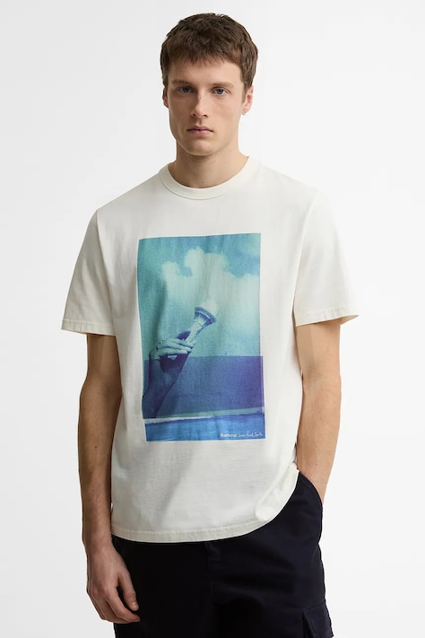 Barbour x Paul Smith Scoop Men's cotton t-shirt white MTS1613WH32