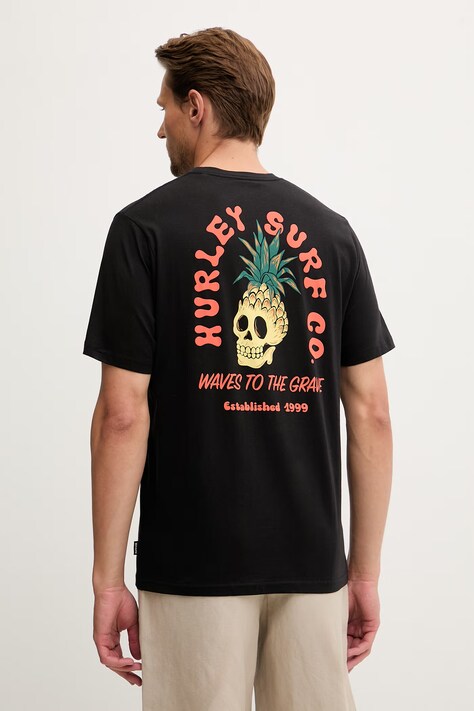 Hurley футболка чоловіча бавовняна чорна MTSEUED0001