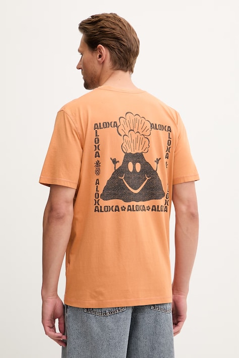 Hurley t-shirt męski bawełniany pomarańczowy MTSEU00025