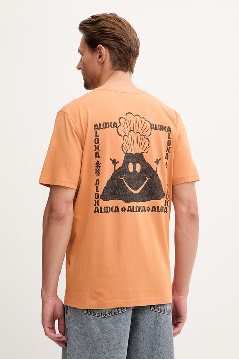 Hurley t-shirt męski bawełniany pomarańczowy MTSEU00025
