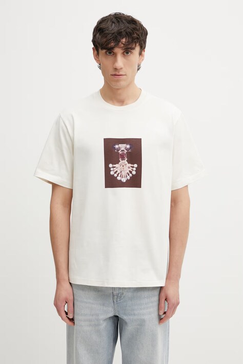 Wales Bonner Compass t-shirt bawełniany męski beżowy US26JE12.JE01.102