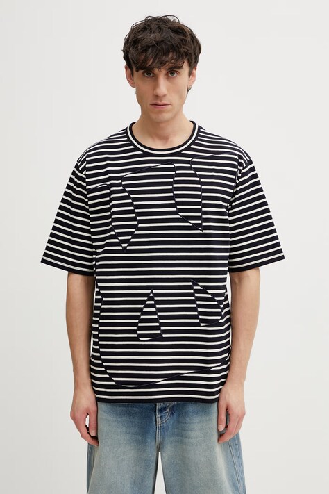 Wales Bonner Crown t-shirt bawełniany męski granatowy MS26JE01.JE02.591