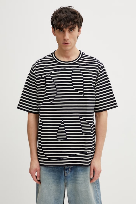 Wales Bonner Crown t-shirt bawełniany męski granatowy MS26JE01.JE02.591