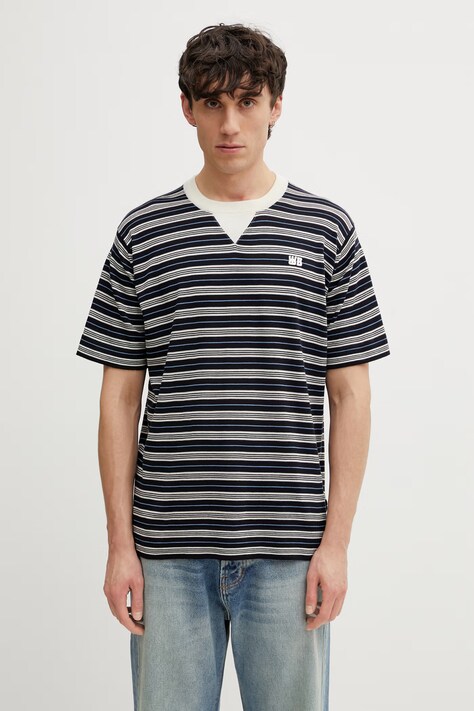 Wales Bonner Song t-shirt z wełną męski granatowy US26KNS4878.WO05.516