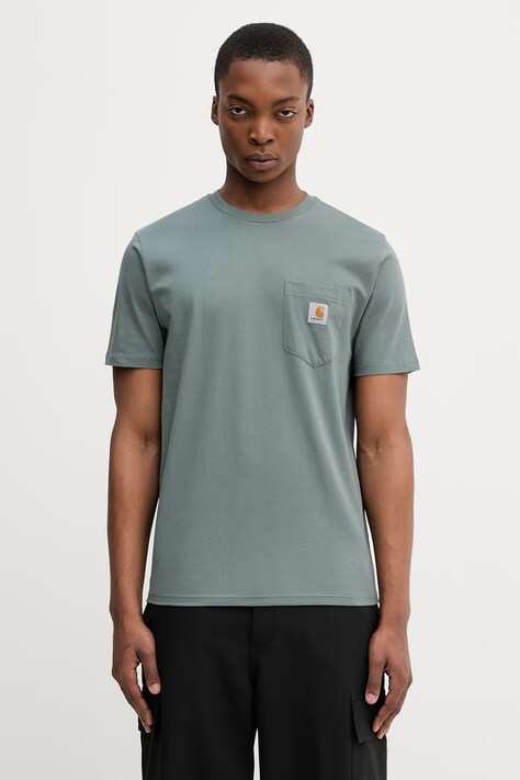 Carhartt WIP S/S Pocket T-Shirt bawełniany męski zielony I030434.3GDXX