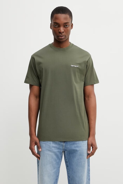 Carhartt WIP S/S Script Embroidery T-Shirt męski bawełniany zielony I030435.3LUXX