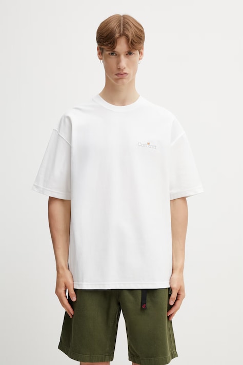 Carhartt WIP S/S WIP Label T-Shirt bawełniany męski biały I036180.02XX