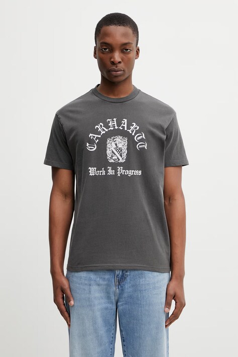 Carhartt WIP S/S Coat Of Arms T-Shirt t-shirt bawełniany męski szary I036195.89GD