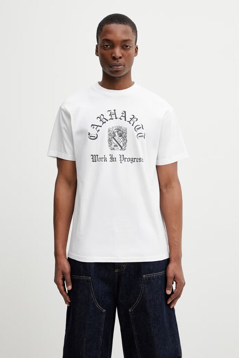 Carhartt WIP S/S Coat Of Arms T-Shirt bawełniany męski biały I036195.260