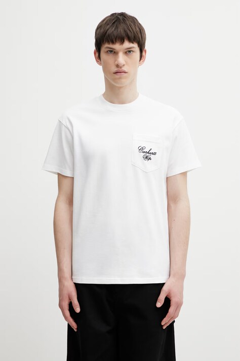 Carhartt WIP S/S Longhand Pocket T-Shirt t-shirt bawełniany męski biały I036204.00AXX