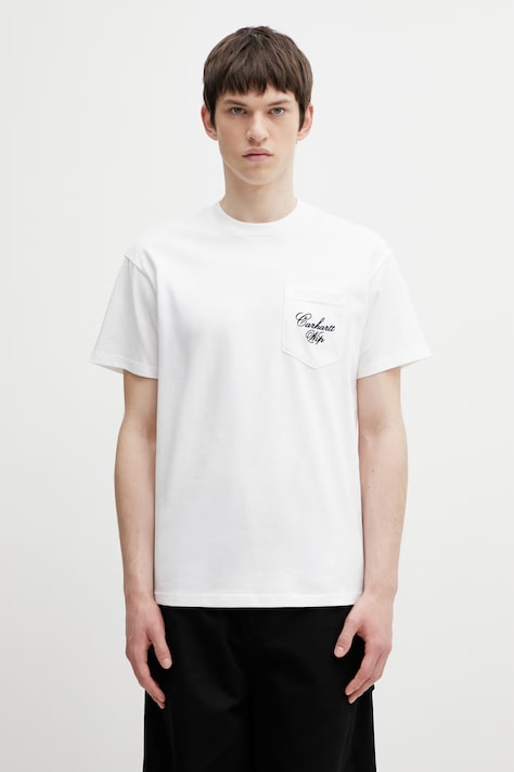 Carhartt WIP S/S Longhand Pocket T-Shirt t-shirt bawełniany męski biały I036204.00AXX