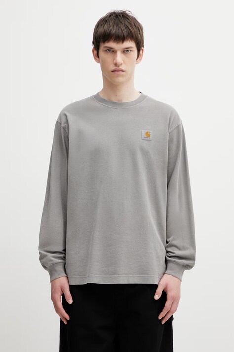Carhartt WIP L/S Nelson T-Shirt longsleeve Men's cotton gray I029948.2LRGD