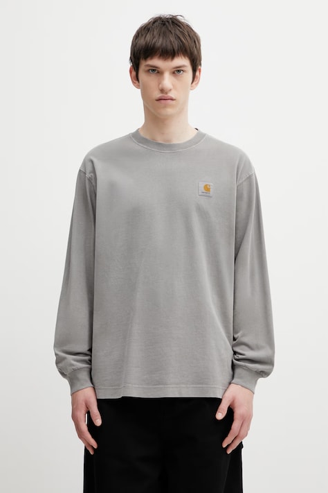 Carhartt WIP L/S Nelson T-Shirt longsleeve Men's cotton gray I029948.2LRGD