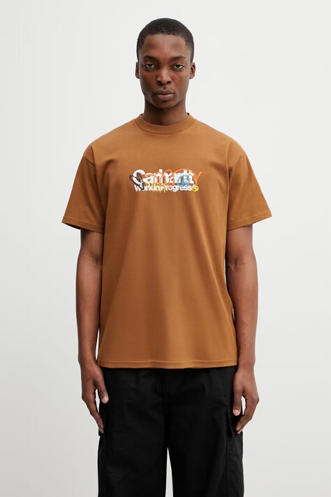 Carhartt WIP S/S Primary T-Shirt t-shirt bawełniany męski brązowy I036238.HZXX