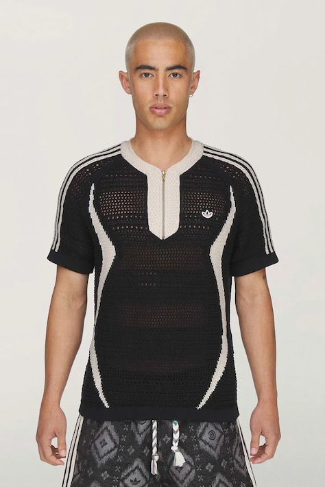 adidas Originals CLOT x adidas by Edison Chen T-shirt swetrowy z bawełną męski czarny KE7074