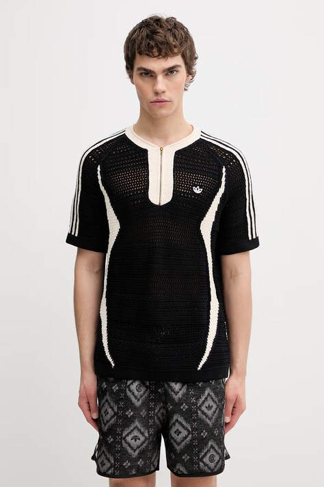 adidas Originals CLOT x adidas by Edison Chen sweater-style T-shirt with cotton Men's black KE7074