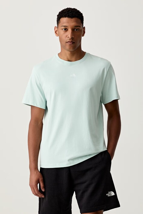 The North Face T-shirt basic męski bawełniany Essential Center Logo turkusowy NF0A8GQEG701