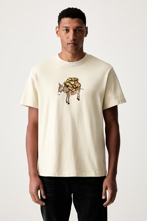 The North Face T-shirt męski bawełniany DONKEY TAXI beżowy NF0A8G9FDOM1