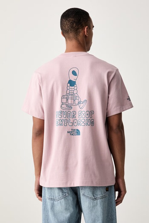 The North Face T-shirt oversize męski bawełniany ALIEN różowy NF0A8G9G0SO1