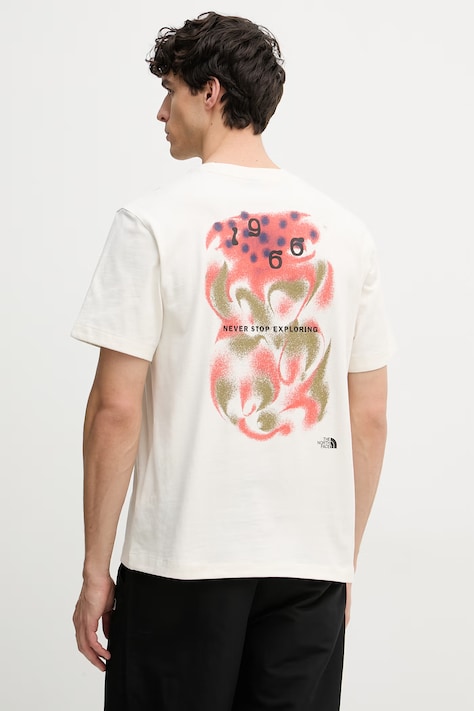 The North Face T-shirt męski bawełniany 1966 MOTION beżowy NF0A8GAHQLI1