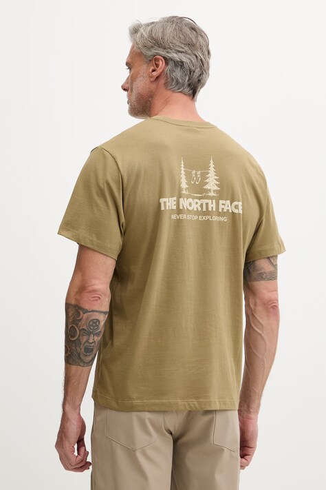 The North Face T-shirt męski bawełniany CAMPING RELAXED zielony NF0A8GQM2EL1