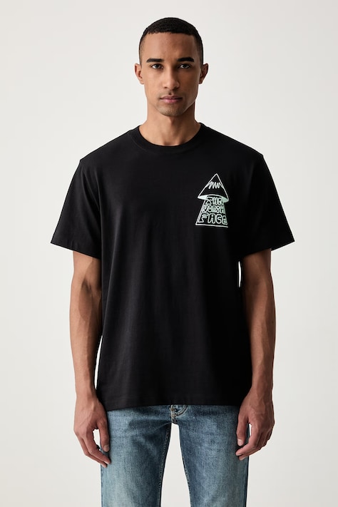 The North Face T-shirt męski bawełniany MOUNTAIN PLAY RELAXED czarny NF0A8GQXJK31