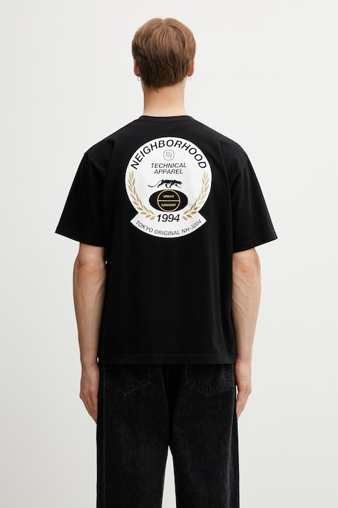 Neighborhood T-shirt bawełniany męski czarny 261PCNH.ST06