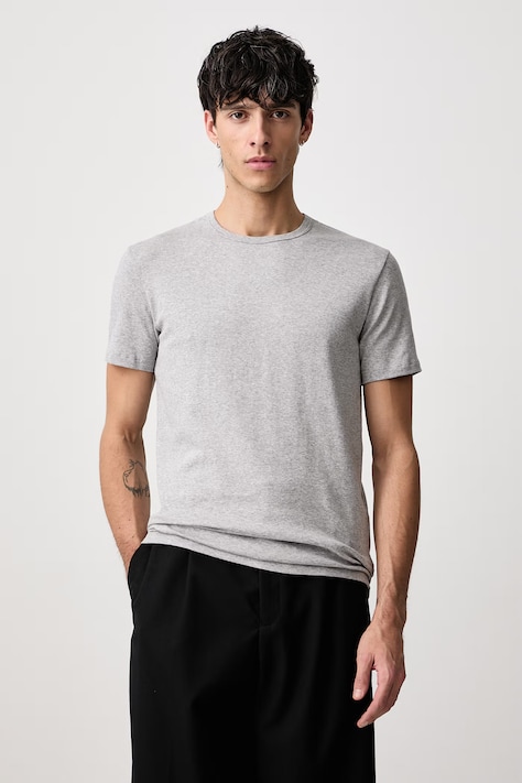 MM6 Maison Margiela T-shirt męski z bawełną szary MJM200020
