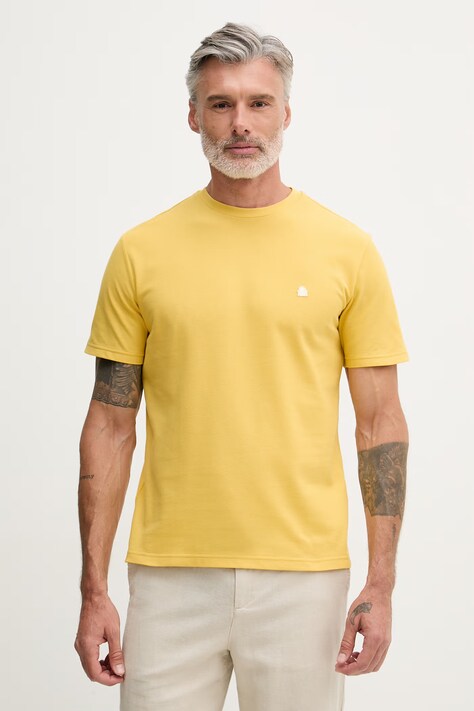 United Colors of Benetton T-shirt męski bawełniany żółty 3YESU1AF7