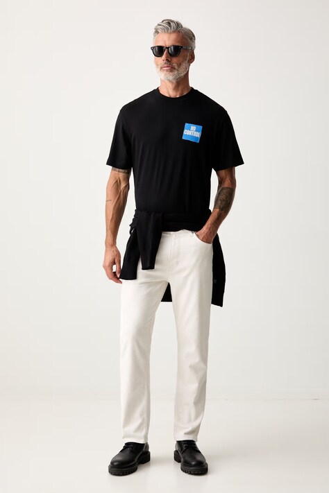 United Colors of Benetton T-shirt męski bawełniany czarny 3MI5U10C8