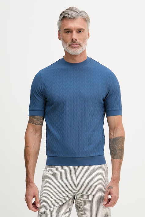 United Colors of Benetton tricou pentru bărbați, din bumbac cu elastan bleumarin 33T4U10CD