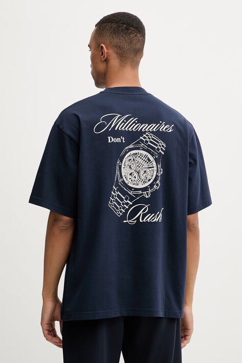 Baron Filou T-shirt męski bawełniany granatowy 000014885