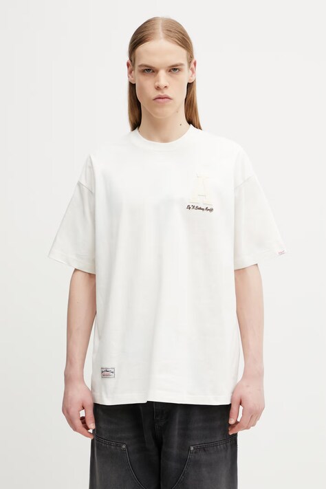 AAPE T-shirt bawełniany męski beżowy AAPTEM1847XXQ