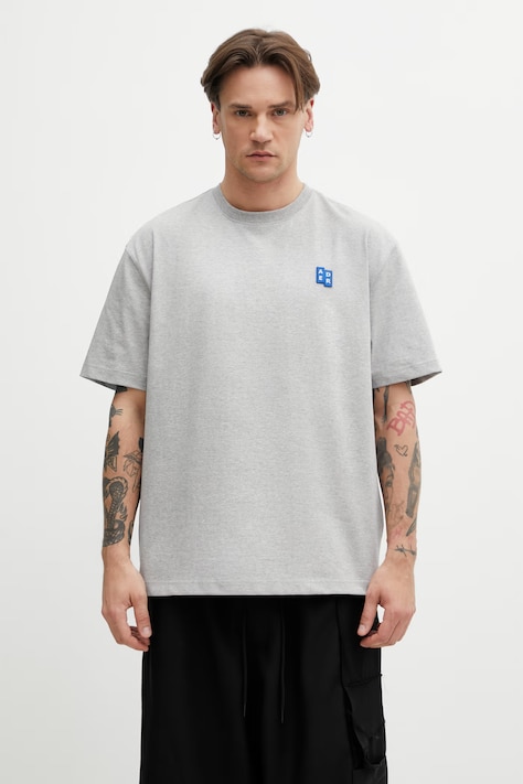 Ader Error T-shirt z bawełną męski szary BO42FYTS0101GR