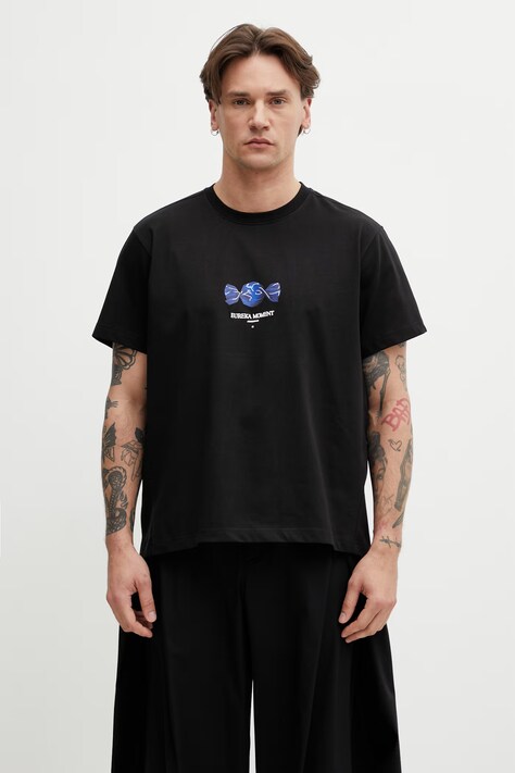 Ader Error tričko s bavlnou pánske čierne BP01SSTS0106BK