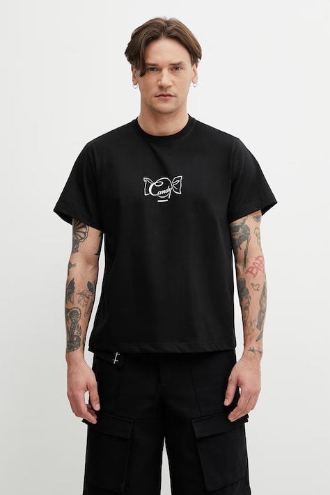 Ader Error T-shirt bawełniany męski czarny BP01SSTS0109BK