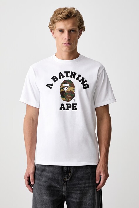 A Bathing Ape T-shirt bawełniany męski biały 001TEM301031M