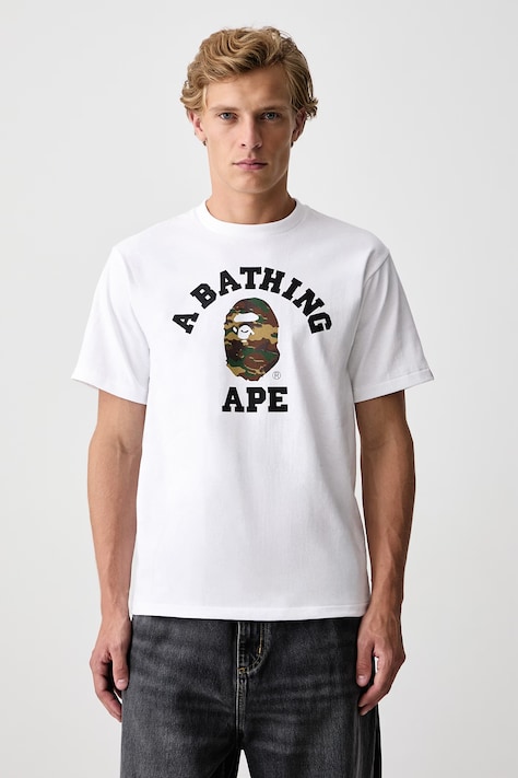 A Bathing Ape T-shirt bawełniany męski biały 001TEM301031M