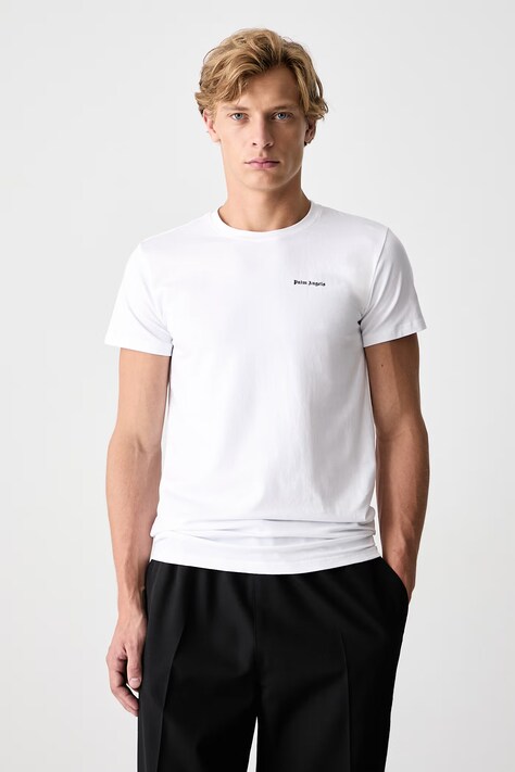 Palm Angels T-shirt basic damski bawełniany z elastanem biały PLA1UMBTS01BI