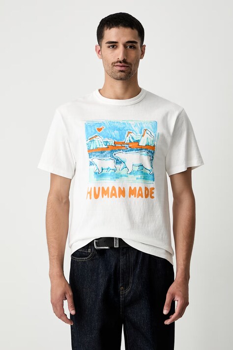Human Made T-shirt bawełniany męski biały HM31TE007