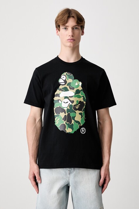 A Bathing Ape ABC Camo Milo T-shirt bawełniany męski czarny 0ZXTEMX00310Q