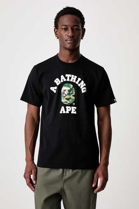 A Bathing Ape ABC Camo T-shirt bawełniany męski czarny 0ZXTEM004101Q