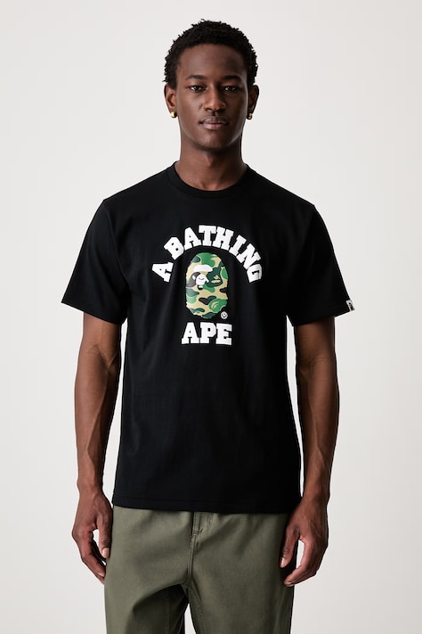 A Bathing Ape ABC Camo T-shirt bawełniany męski czarny 0ZXTEM004101Q