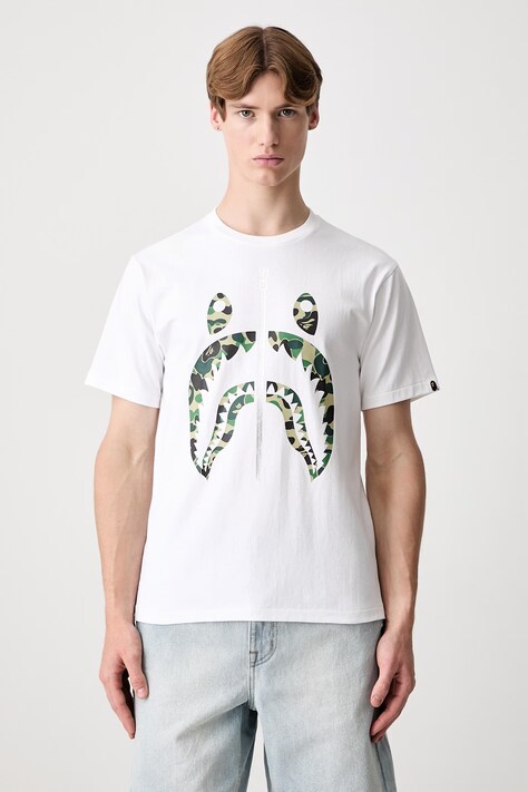 A Bathing Ape ABC Camo Shark T-shirt bawełniany męski biały 0ZXTEM007101Q