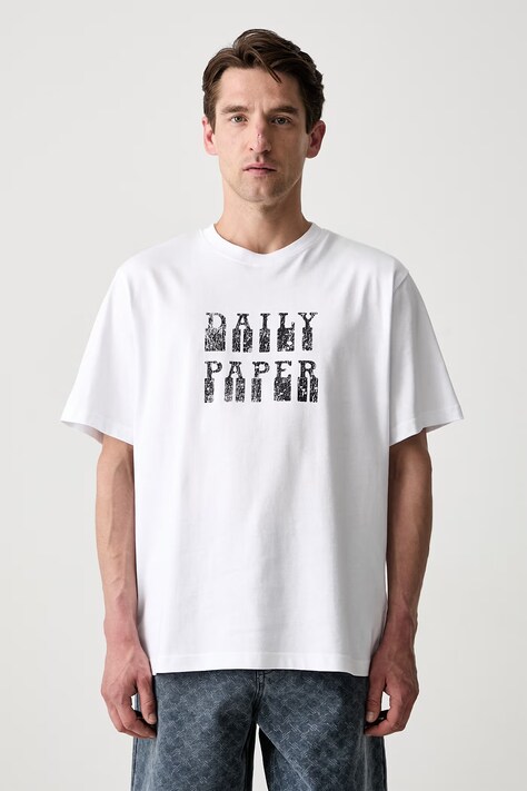 Daily Paper T-shirt bawełniany męski biały 2610086
