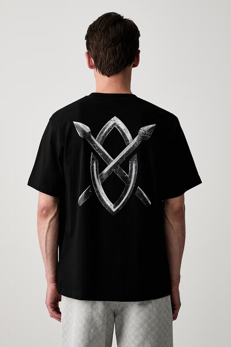 Daily Paper T-shirt bawełniany męski czarny 2610089