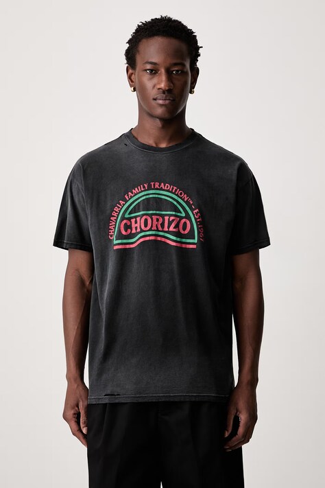 Willy Chavarria CHORIZO t-shirt βαμβακερό ανδρικό μαύρο WCJSY0198