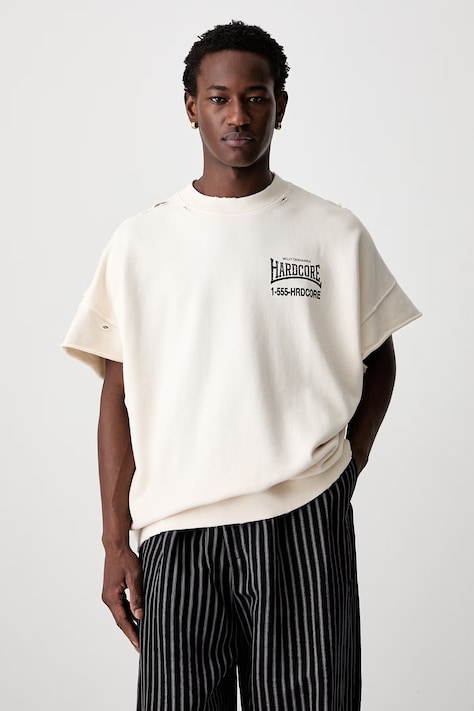 Willy Chavarria HARDCORE oversize t-shirt βαμβακερό ανδρικό μπεζ WCJSY0187