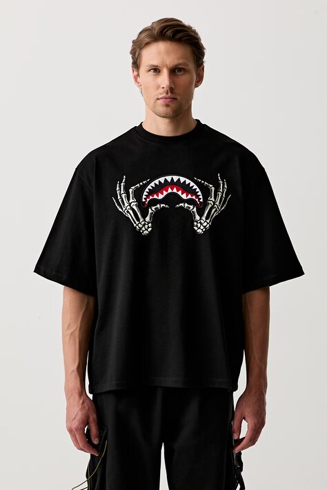 Sprayground T-shirt męski bawełniany czarny SP807